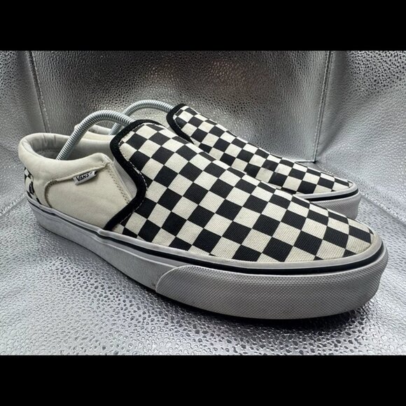 VANS Other - RARE🔥 Sz 11 - VANS Checkerboard Slip On White Two Tone Racing Flag Skate BMX 11